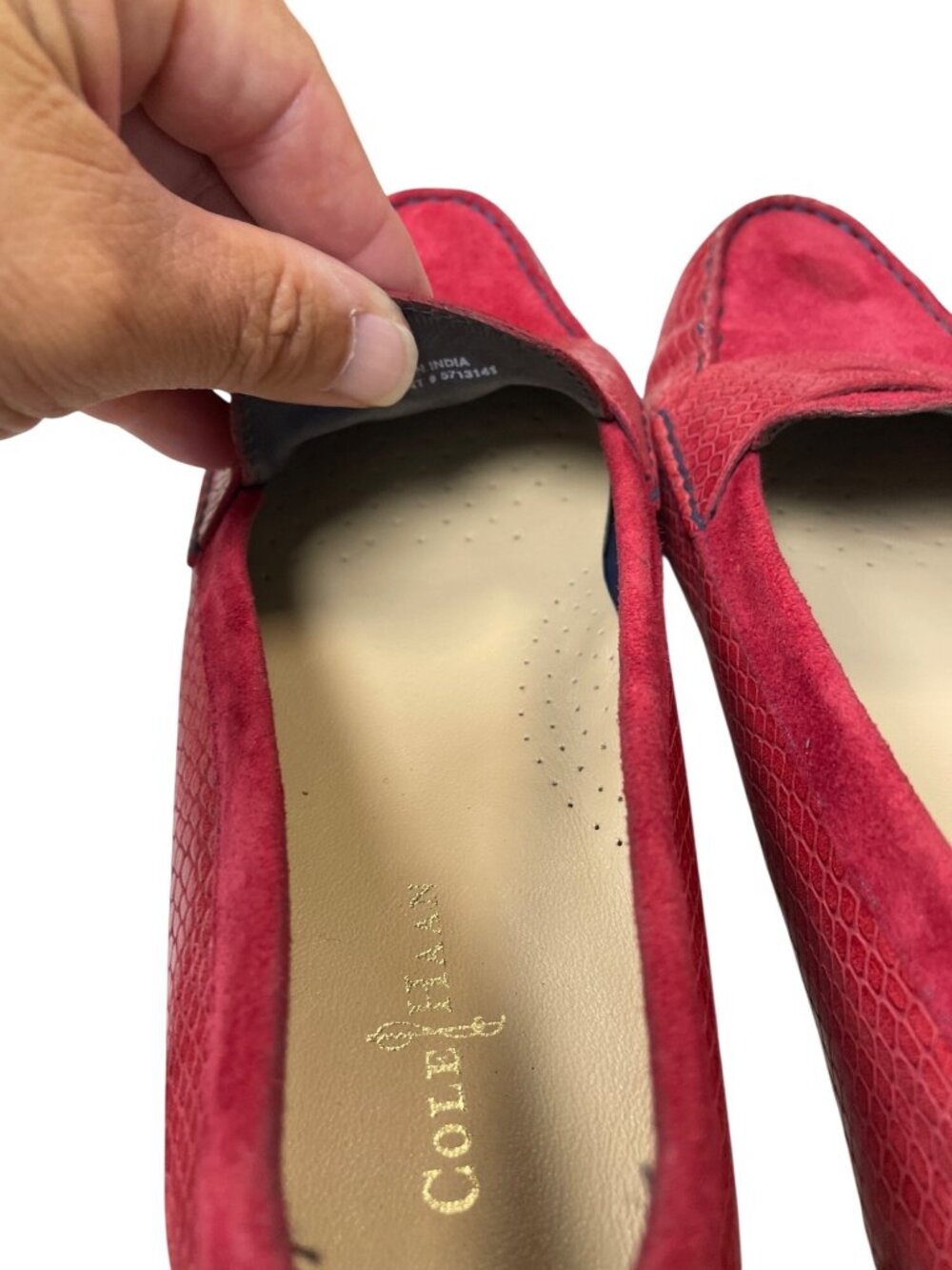 Cole Haan womens red suede leather slip preppy dress loafers sz 8.5B SKU 10-908 - Picture 8 of 16